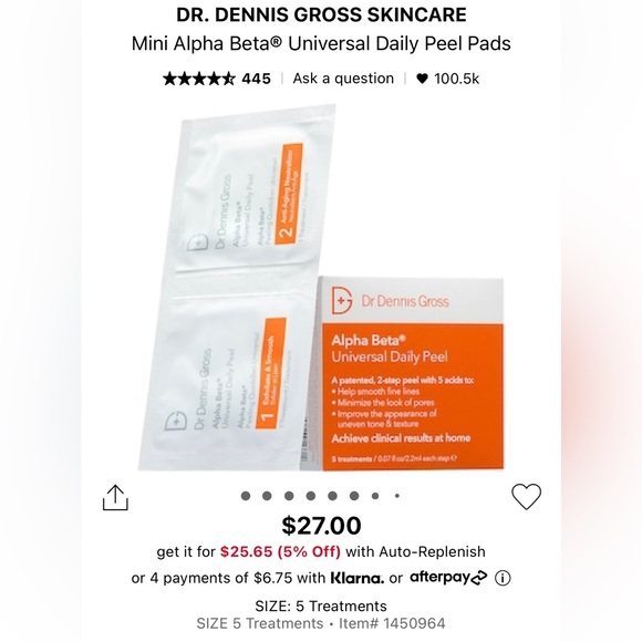 💙2/$20💙 Dr Dennis Gross Universal Alpha Beta Peel Pads - Picture 2 of 2
